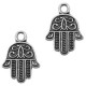 Metalen Bedel Hamsa hand 17x13mm Antiek zilver 